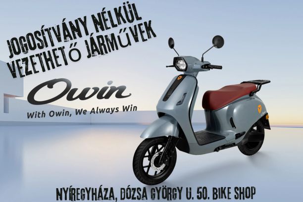 Jogosítvány nélkül vezethető elektromos robogó